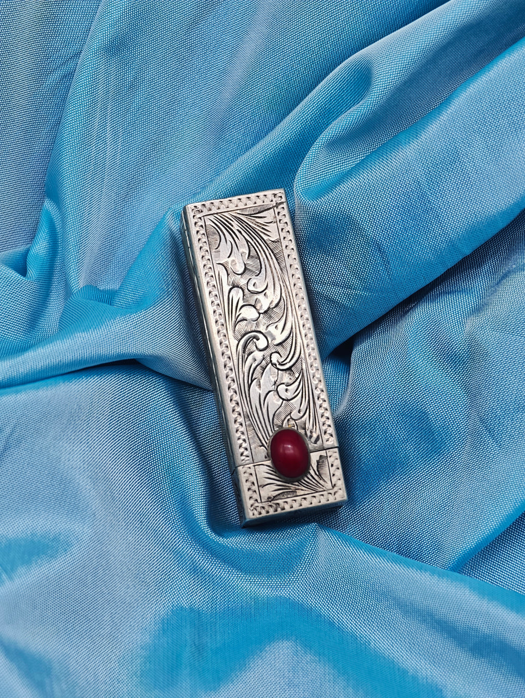 Porta rossetto vintage con specchio in argento 925 italiano