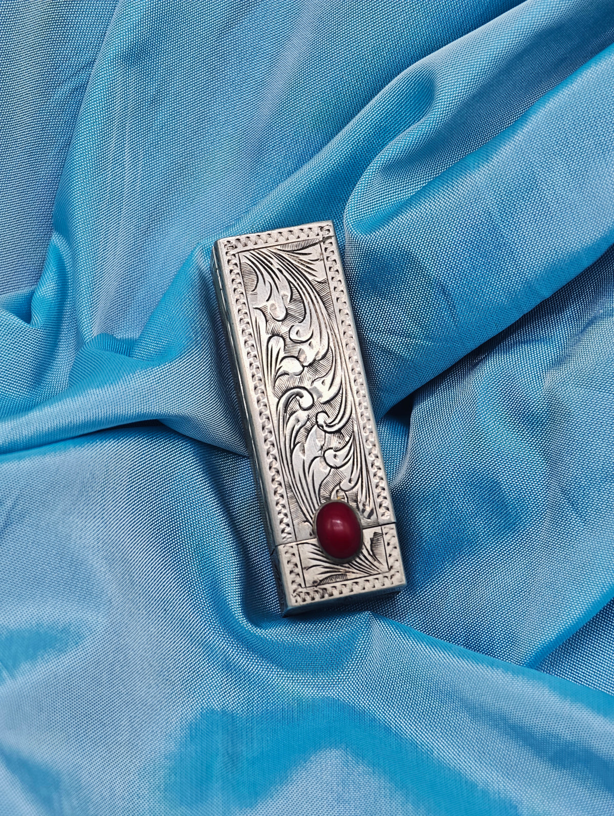 Porta rossetto vintage con specchio in argento 925 italiano