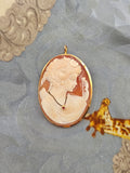 Spilla pendente cameo italiano oro giallo 18 KT rubini
