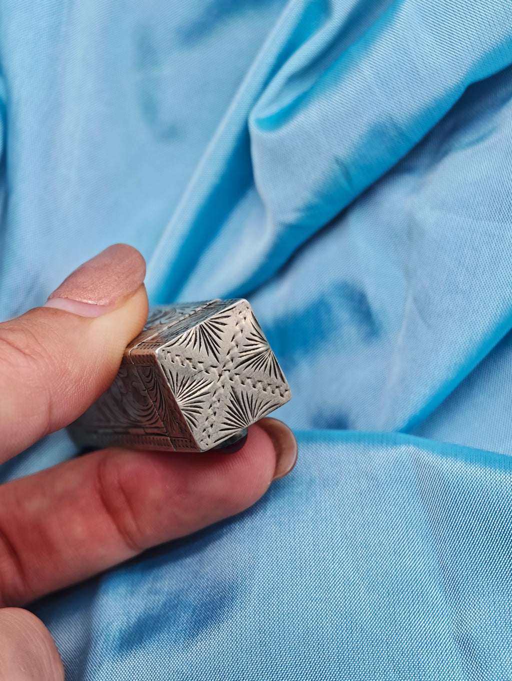Porta rossetto vintage con specchio in argento 925 italiano