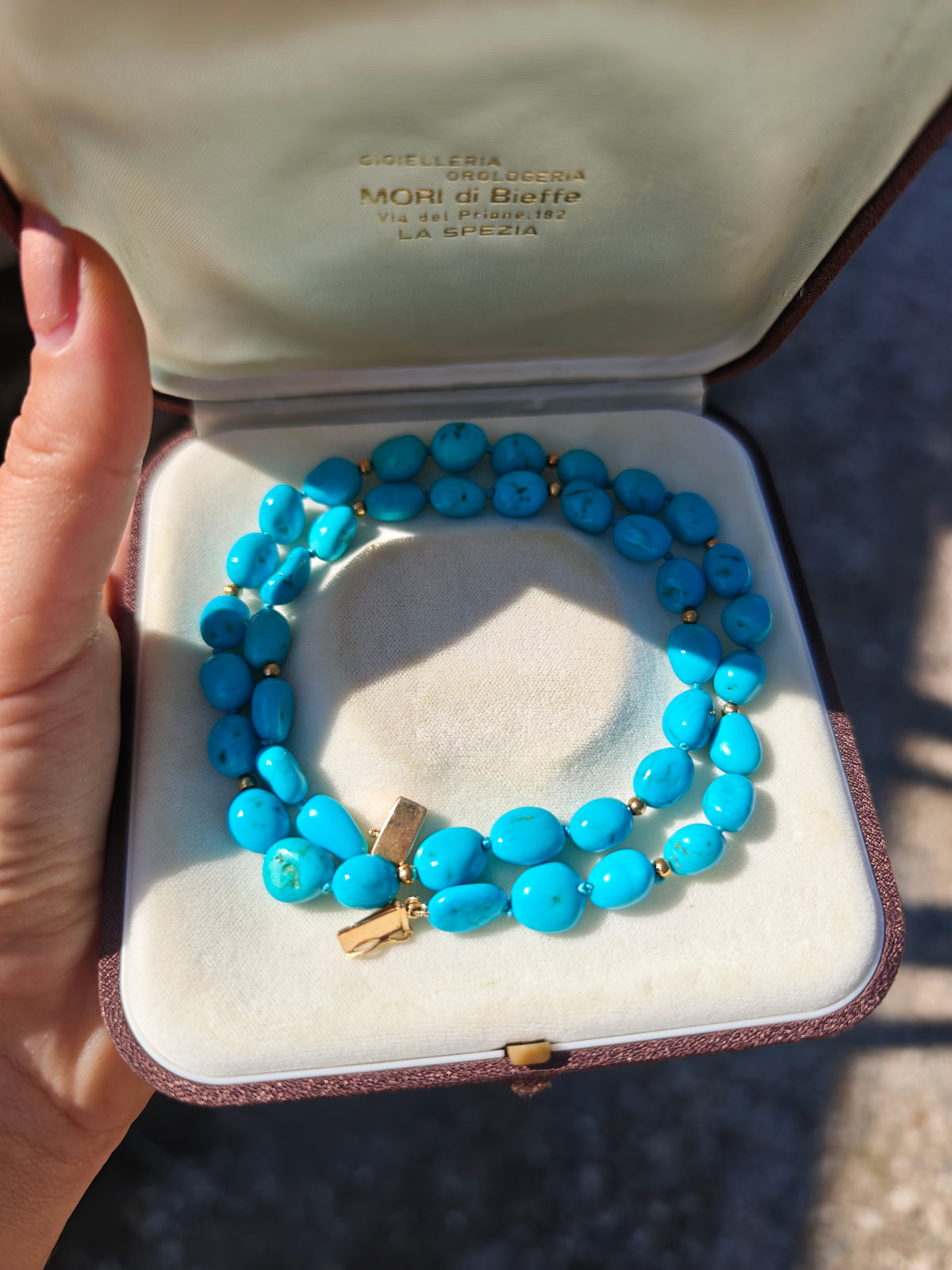 Collana turchese Arizona sleeping beauty oro giallo 18 kt