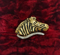 Spilla zebra oro giallo 14 KT e diamanti vintage