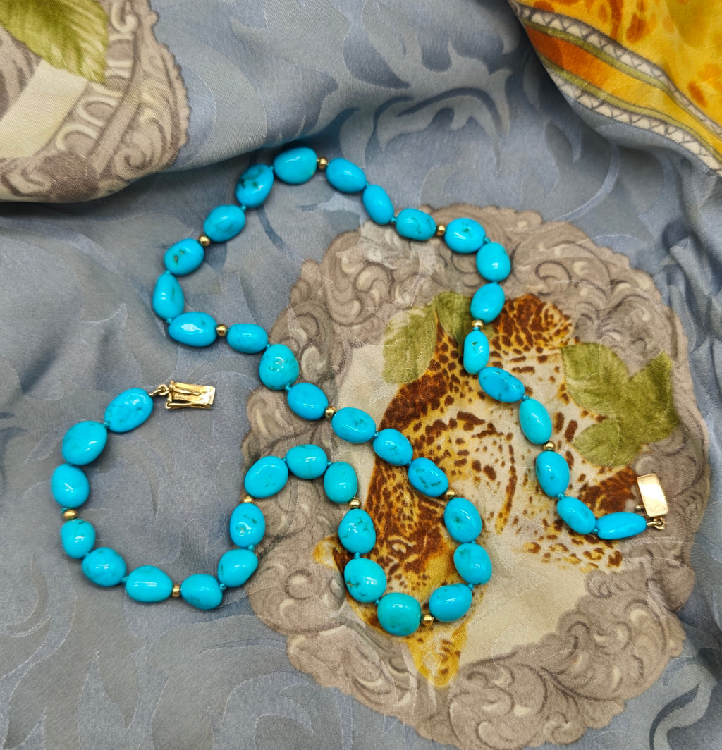 Collana turchese Arizona sleeping beauty oro giallo 18 kt