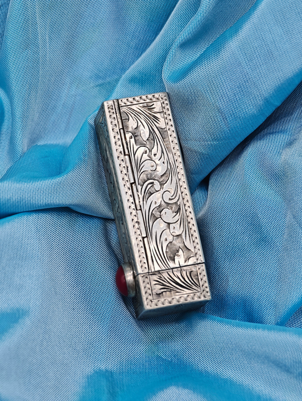 Porta rossetto vintage con specchio in argento 925 italiano