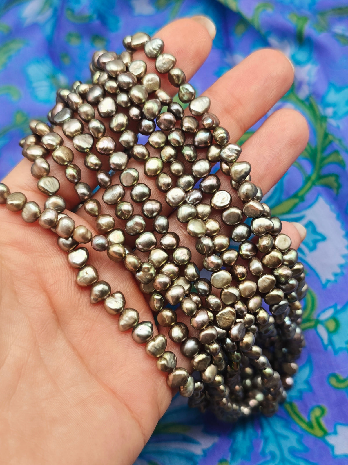 Collana torchon grigie vintage multi filo argento 925