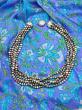 Collana torchon grigie vintage multi filo argento 925