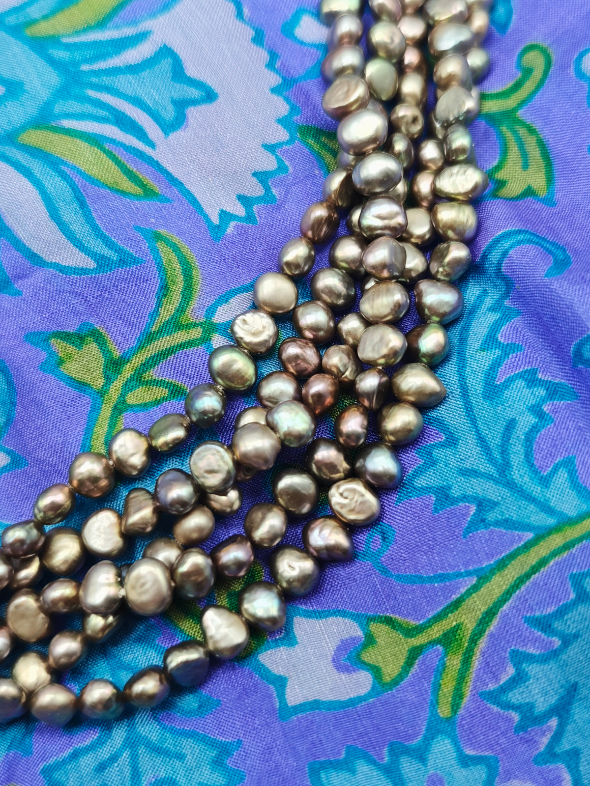 Collana torchon grigie vintage multi filo argento 925