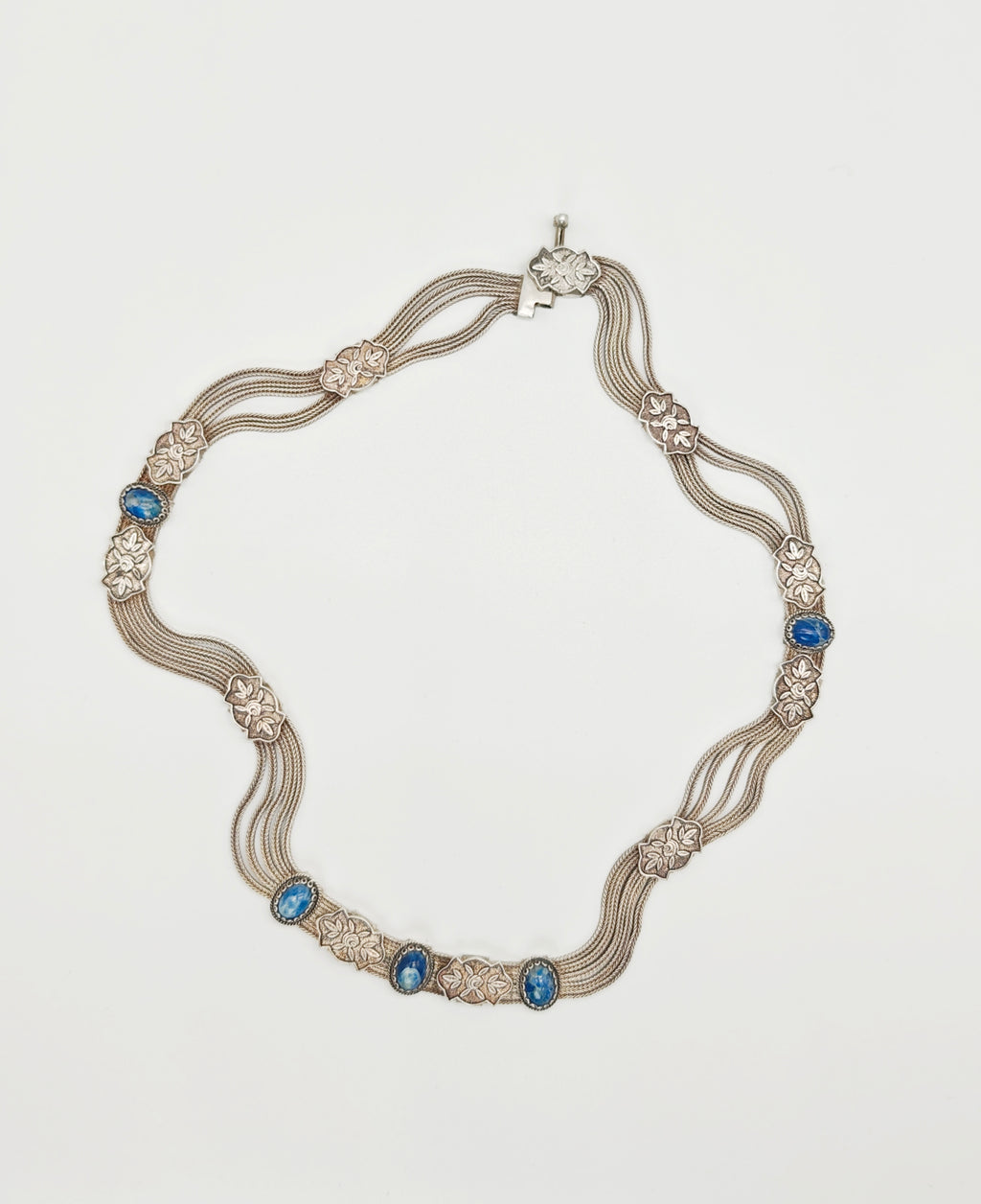 Collana turca in argento 925 e pietre naturali di sodalite