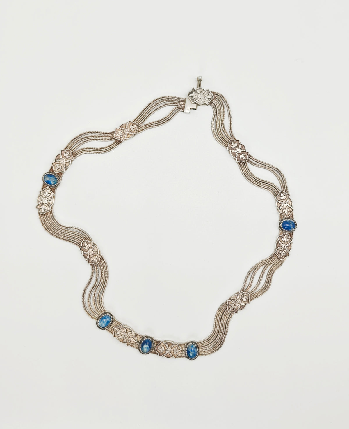 Collana turca in argento 925 e pietre naturali di sodalite