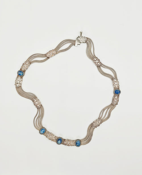 Collana turca in argento 925 e pietre naturali di sodalite